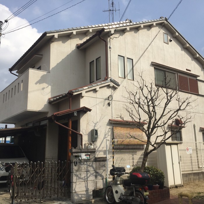 堺市東区 戸建て住宅 外壁塗装工事 屋根瓦左官工事