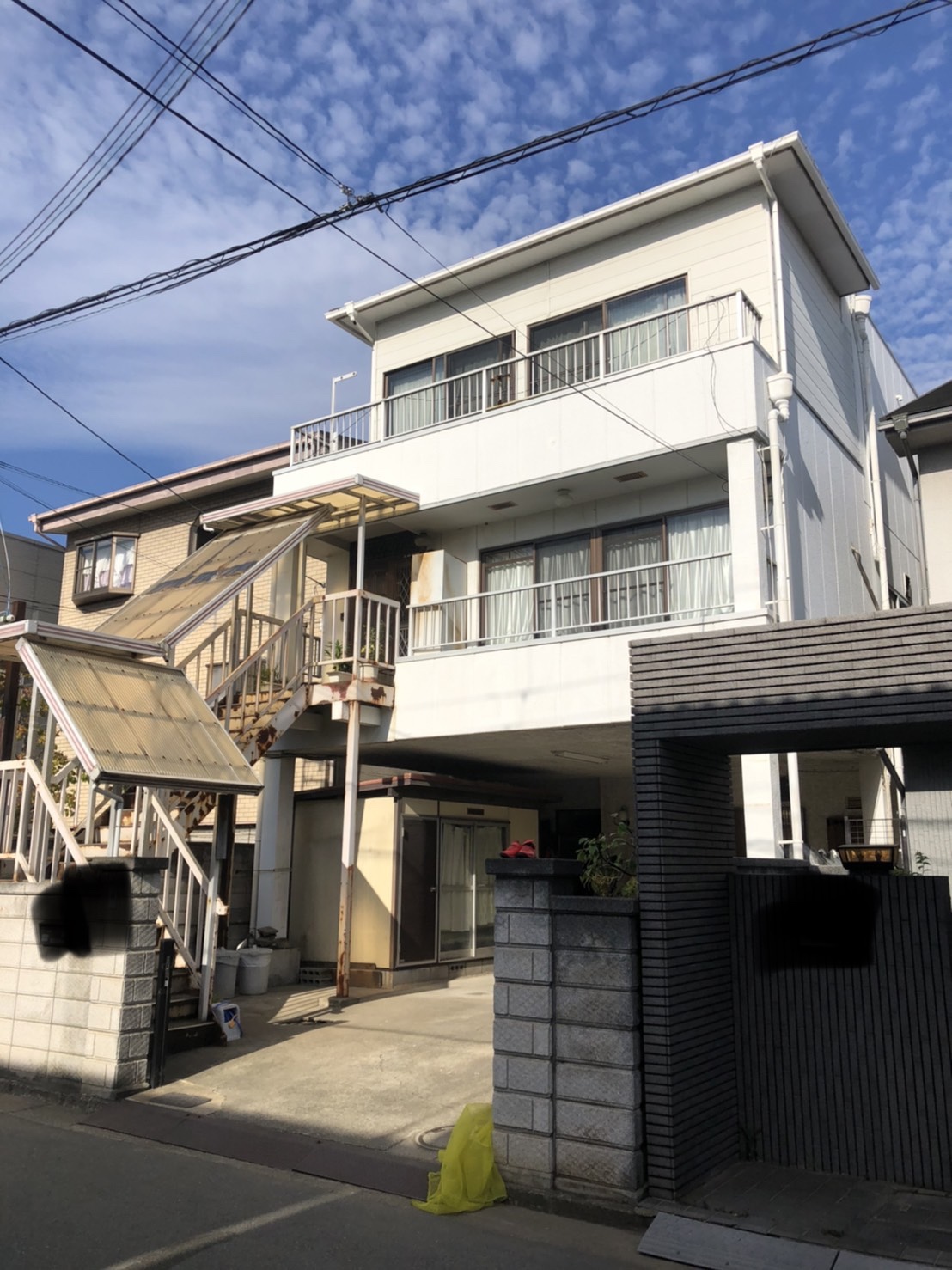 堺市堺区　外壁塗装　屋根カバー工法　塩ビ防水工事