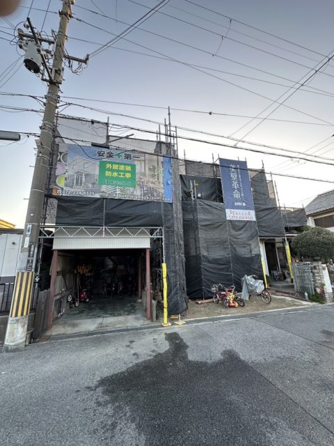 堺市北区　外壁塗装　防水工事